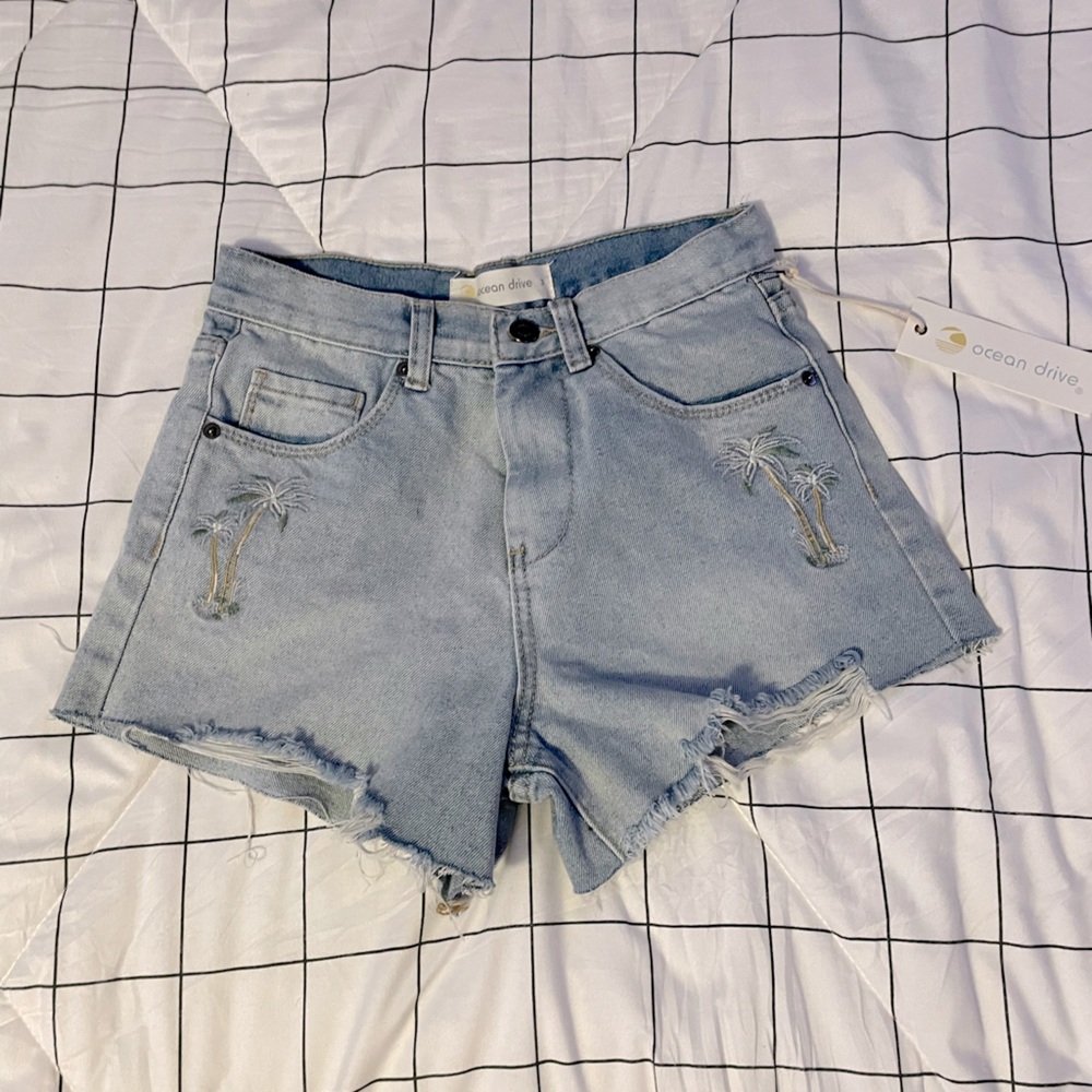Ocean drive light blue jean shorts